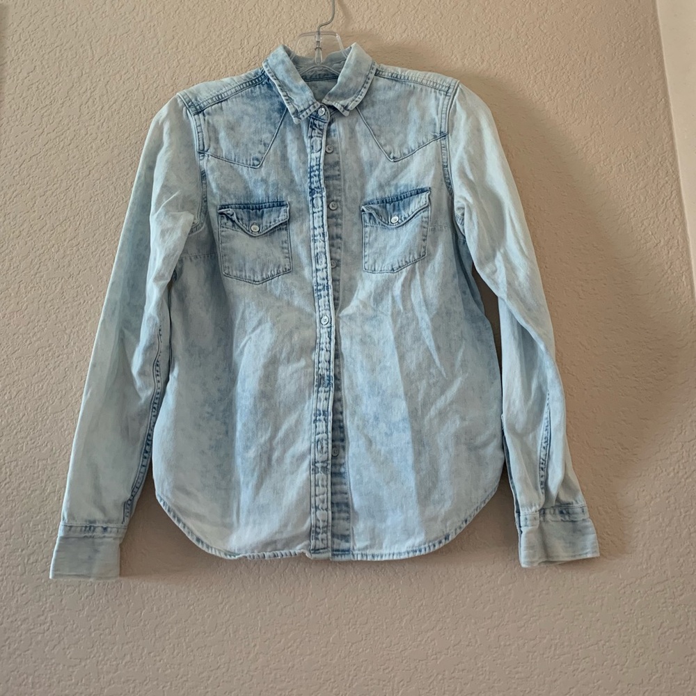 Acid tie dye denim shirt